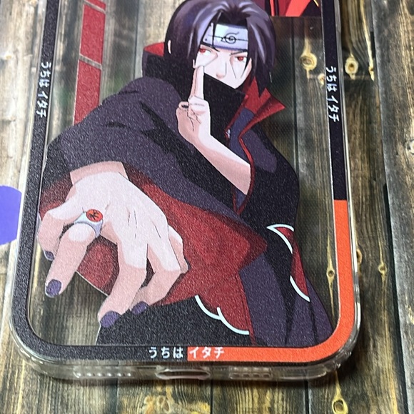 5for$10 Anime Itachi Uchiha iPhone 15 Plus Transparent Red Trim Phone Case NWT - Picture 3 of 5